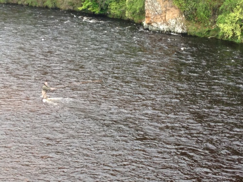 Craigellackie Bridge - fly fisherman