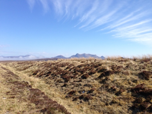 Moorland and whispy clouds