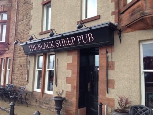 Welcome break at the Black Sheep Pub, Campbeltown