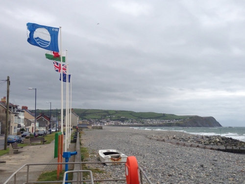 A blustery day in Borth - big hill coming up