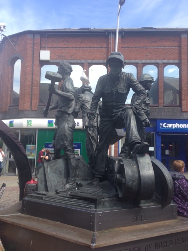 Barrow-in-Furness - statue commemorating engineering that goes on it the city