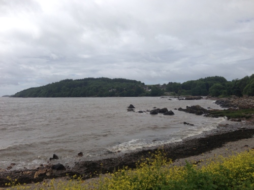 Grey skies and slightly choppy sea