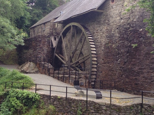 Iron smelting building and waterwheel