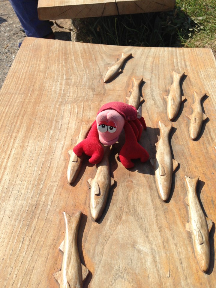 Lobster at the Lizard catching fish