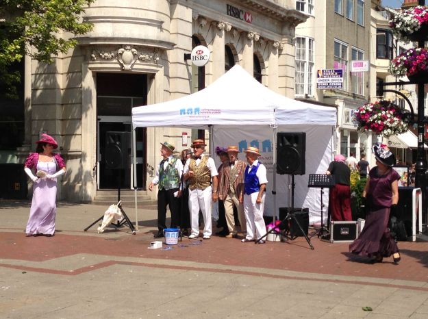 Fundraisers in Bognor - knocking out a few Vera Lynn numbers