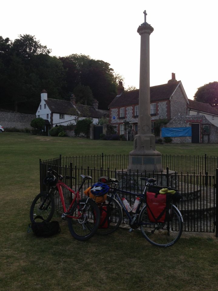 Bikes resting after a hot days ride