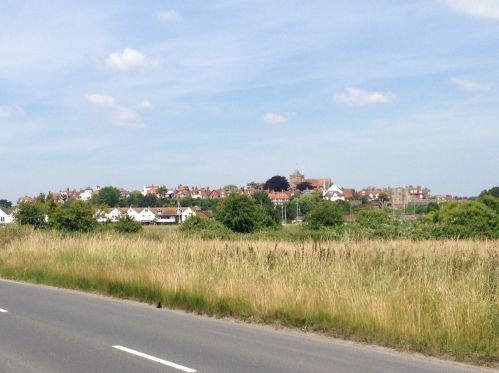 Approaching Rye - set on a slight hill above the marshes