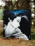 Cool paintings in the woods - really like this one