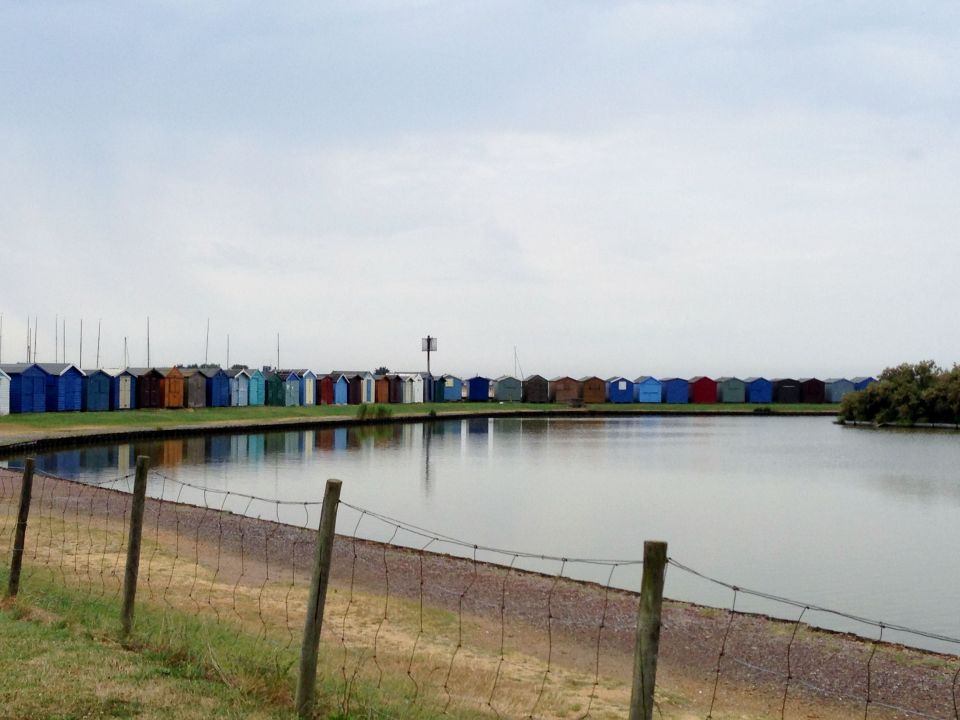 Colourful beach huts in Brightlingsea