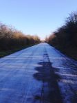 Shaded roads didn't thaw today - icy patches abound